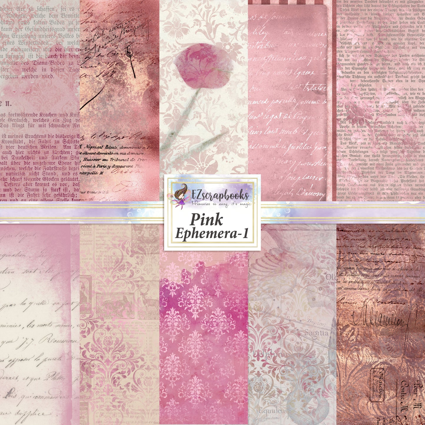 Pink Ephemera 1 - Paper Pack - 8163