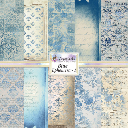 Blue Ephemera 1 - Paper Pack - 8147