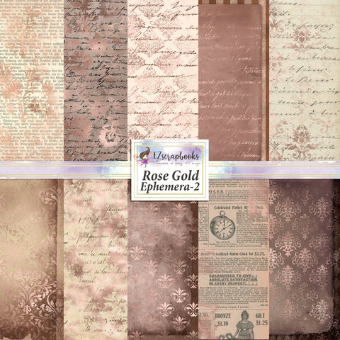 Rose Gold Ephemera 2 - Paper Pack - 8167