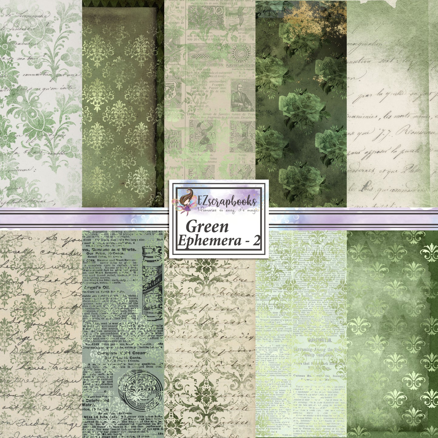 Green Ephemera 2 - Paper Pack - 8159