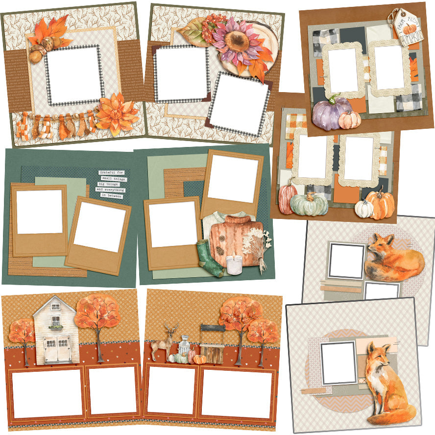Cozy Autumn EZ Quick Pages - Digital Bundle - 10 Digital Scrapbook Pag ...