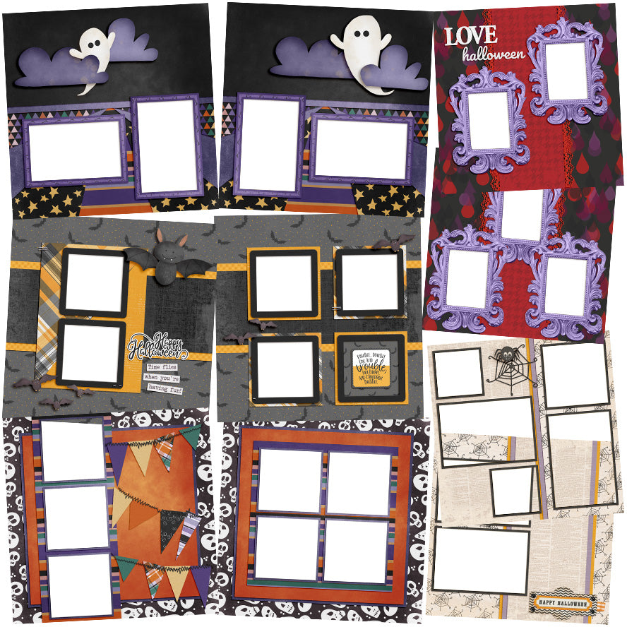 Halloween Happenings EZ Quick Pages -  Digital Bundle - 10 Digital Scrapbook Pages - INSTANT DOWNLOAD