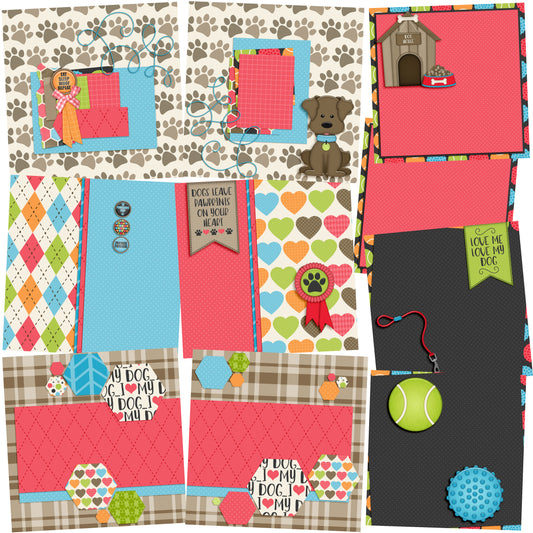 Love My Dog EZ Background Pages -  Digital Bundle - 10 Digital Scrapbook Pages - INSTANT DOWNLOAD