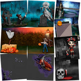Halloween Haunts EZ Background Pages -  Digital Bundle - 10 Digital Scrapbook Pages - INSTANT DOWNLOAD