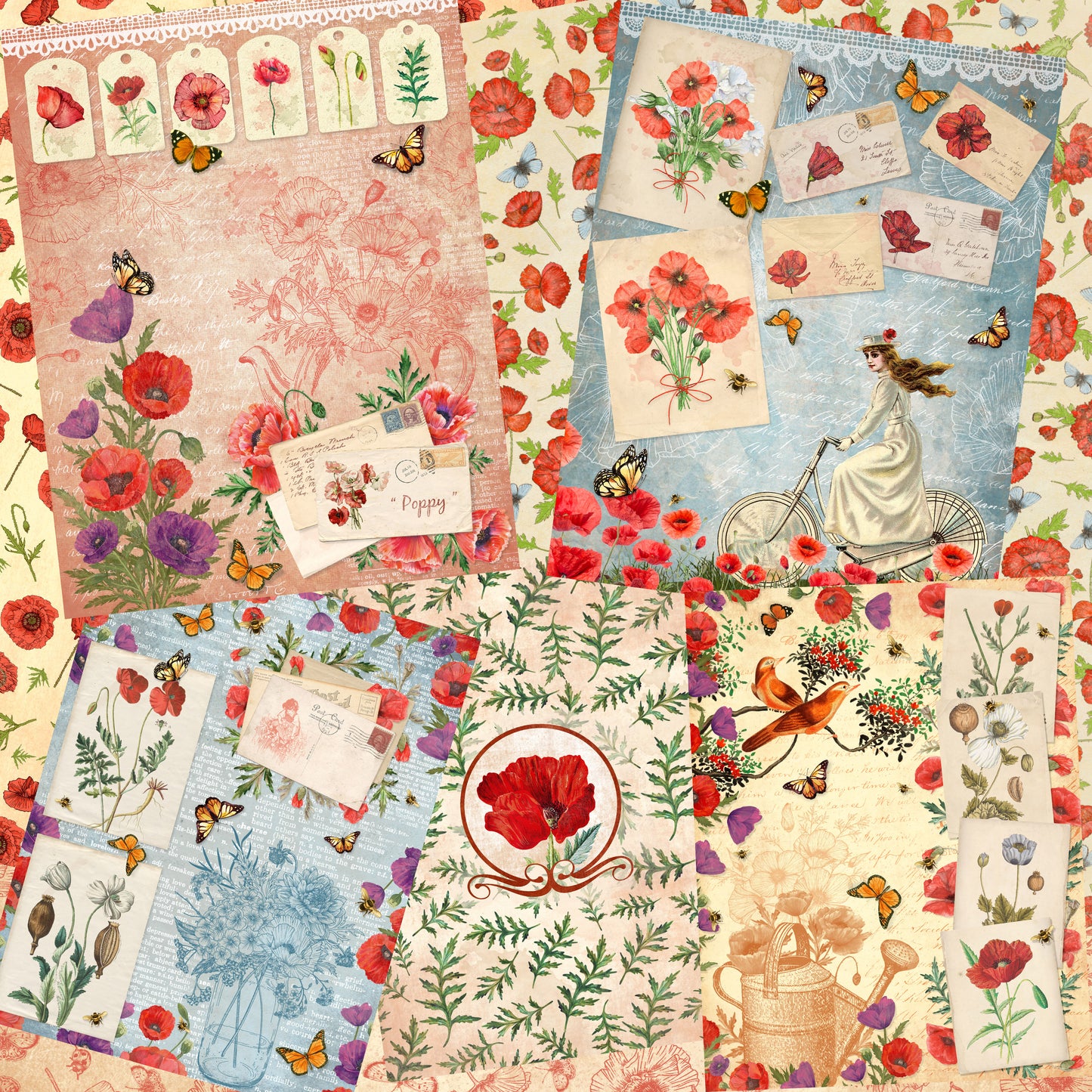 Pretty Poppies Paper Pack - 7361