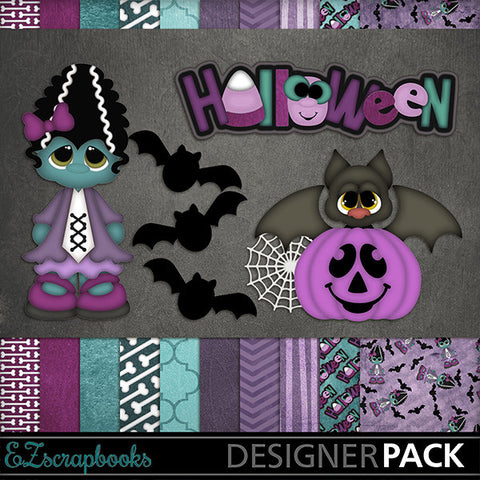 Matilda - Halloween - Digital Kit - INSTANT DOWNLOAD - EZscrapbooks Scrapbook Layouts Halloween, Kits
