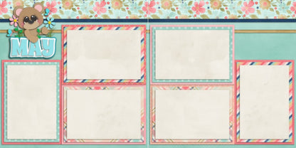 Months of the Year - 12 Double Page Layouts - EZscrapbooks Scrapbook Layouts Family, Months of the Year