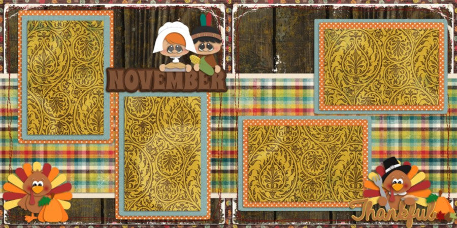 Months of the Year - 12 Double Page Layouts - EZscrapbooks Scrapbook Layouts Family, Months of the Year