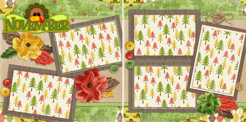November TBD - 977 - EZscrapbooks Scrapbook Layouts Fall - Autumn, Months of the Year, Winter