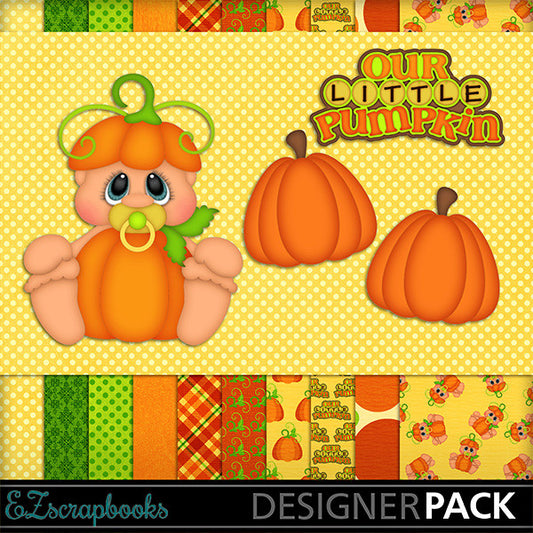 Our Little Pumpkin - Halloween - Digital Kit - INSTANT DOWNLOAD - EZscrapbooks Scrapbook Layouts Baby - Toddler, Fall - Autumn, Kits