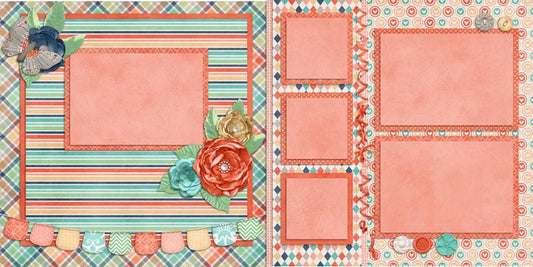 Perfectly Peachy - 274 - EZscrapbooks Scrapbook Layouts Baby - Toddler, Girls, Other