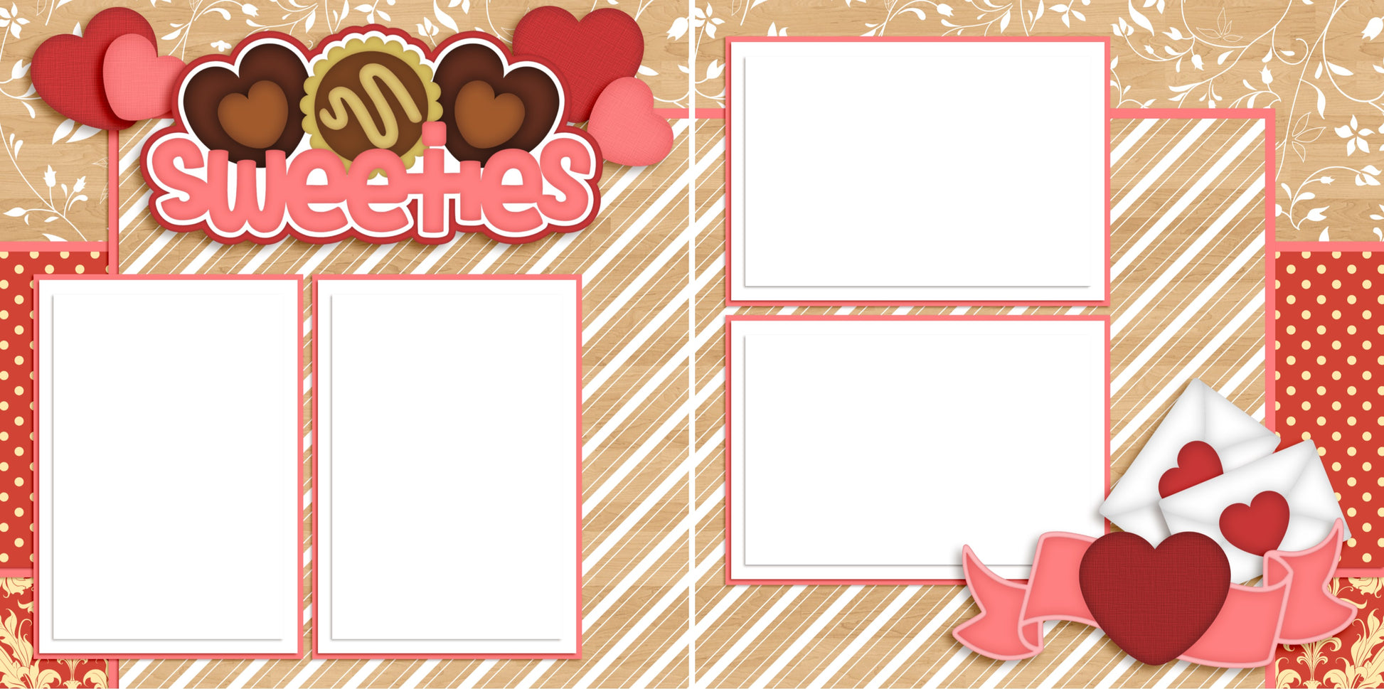 Sweeties - Digital Scrapbook Pages - INSTANT DOWNLOAD - EZscrapbooks Scrapbook Layouts Love - Valentine