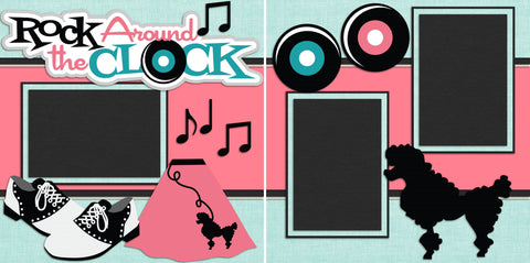 Rock Around the Clock - 2197 - EZscrapbooks Scrapbook Layouts Decades Past