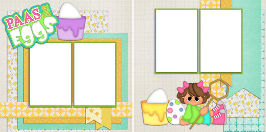 PAAS the Eggs Girl - Digital Scrapbook Pages - INSTANT DOWNLOAD - EZscrapbooks Scrapbook Layouts Spring - Easter