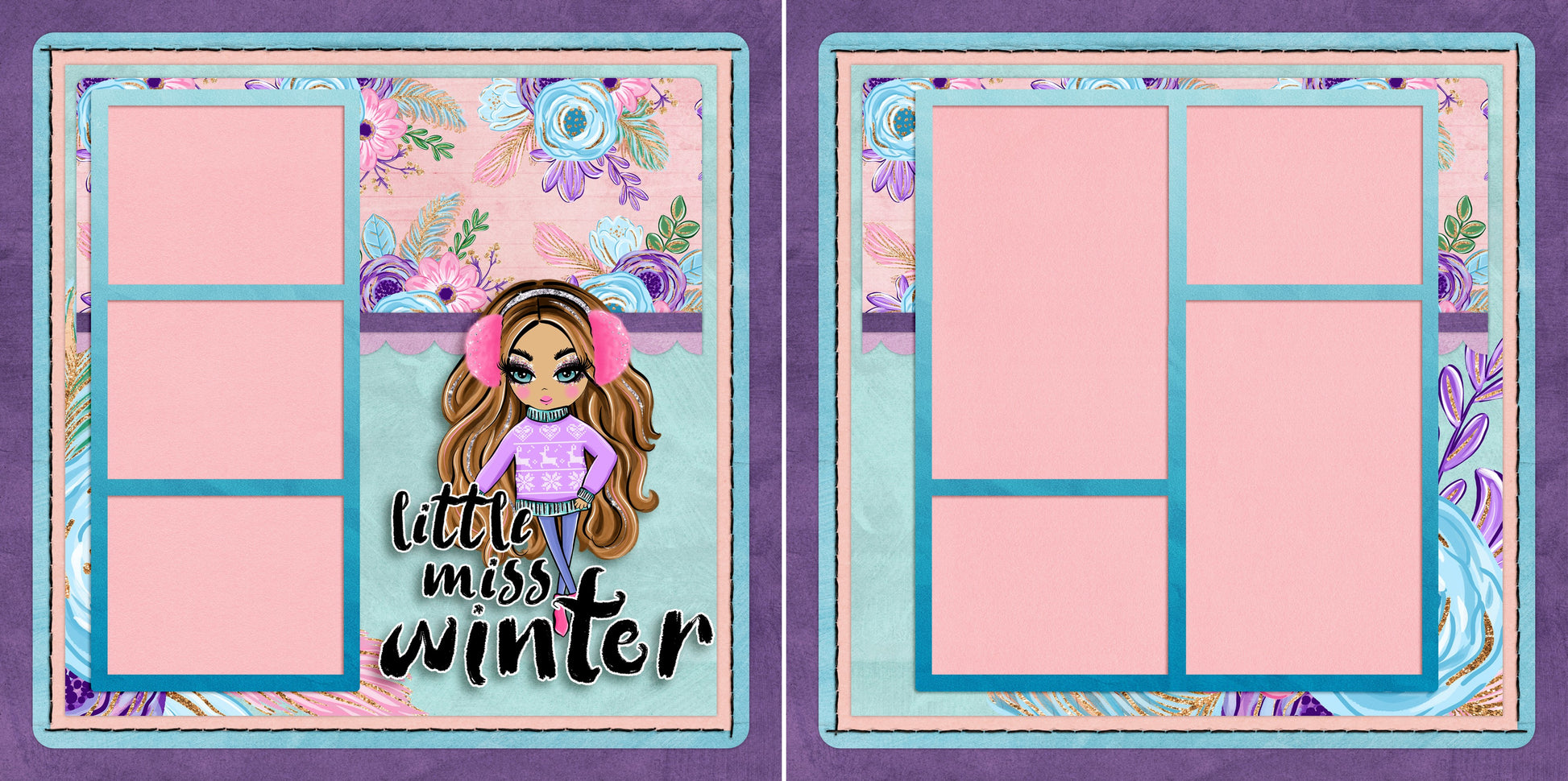 Little Miss Winter - 5402 - EZscrapbooks Scrapbook Layouts Winter