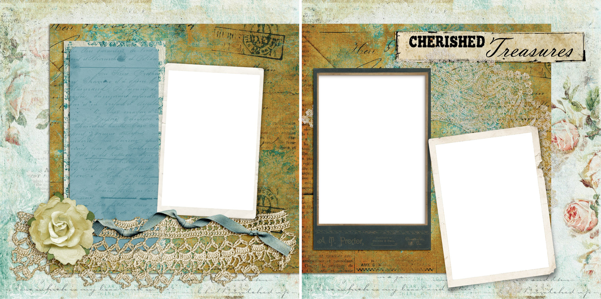 Cherished Treasures - Digital Scrapbook Pages - INSTANT DOWNLOAD - EZscrapbooks Scrapbook Layouts Family, Heritage, Other