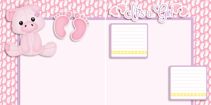 It's a Girl Piggy NPM - 3809 - EZscrapbooks Scrapbook Layouts Baby - Toddler