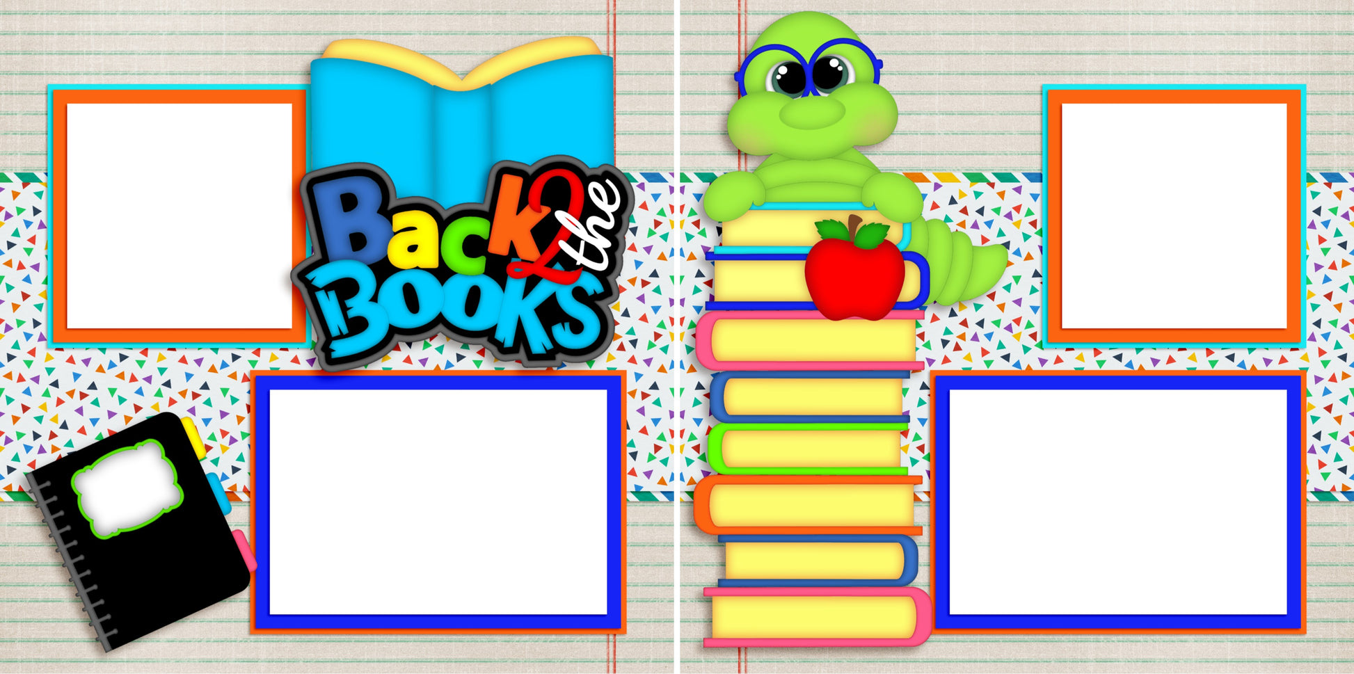 Back to the Books - Digital Scrapbook Pages - INSTANT DOWNLOAD - EZscrapbooks Scrapbook Layouts School