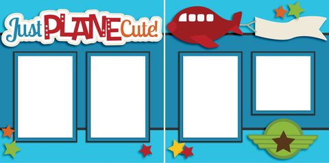 Just Plane Cute - Digital Scrapbook Pages - INSTANT DOWNLOAD - EZscrapbooks Scrapbook Layouts Baby - Toddler, Boys