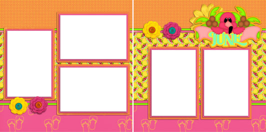 June - Digital Scrapbook Pages - INSTANT DOWNLOAD - EZscrapbooks Scrapbook Layouts Months of the Year