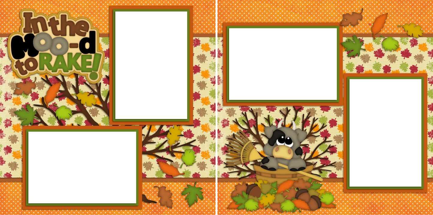 In the Mood to Rake - Digital Scrapbook Pages - INSTANT DOWNLOAD - EZscrapbooks Scrapbook Layouts 