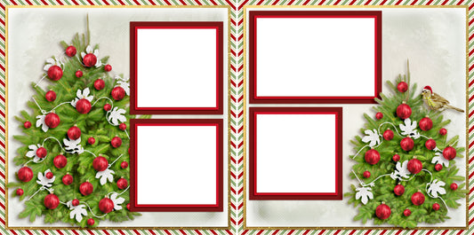 Christmas Birdie - Digital Scrapbook Pages - INSTANT DOWNLOAD - EZscrapbooks Scrapbook Layouts Christmas