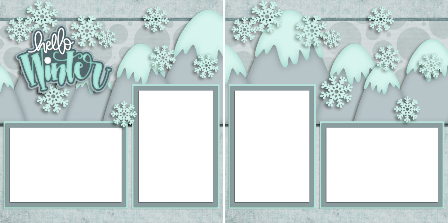 Hello Winter - Digital Scrapbook Pages - INSTANT DOWNLOAD - EZscrapbooks Scrapbook Layouts Winter