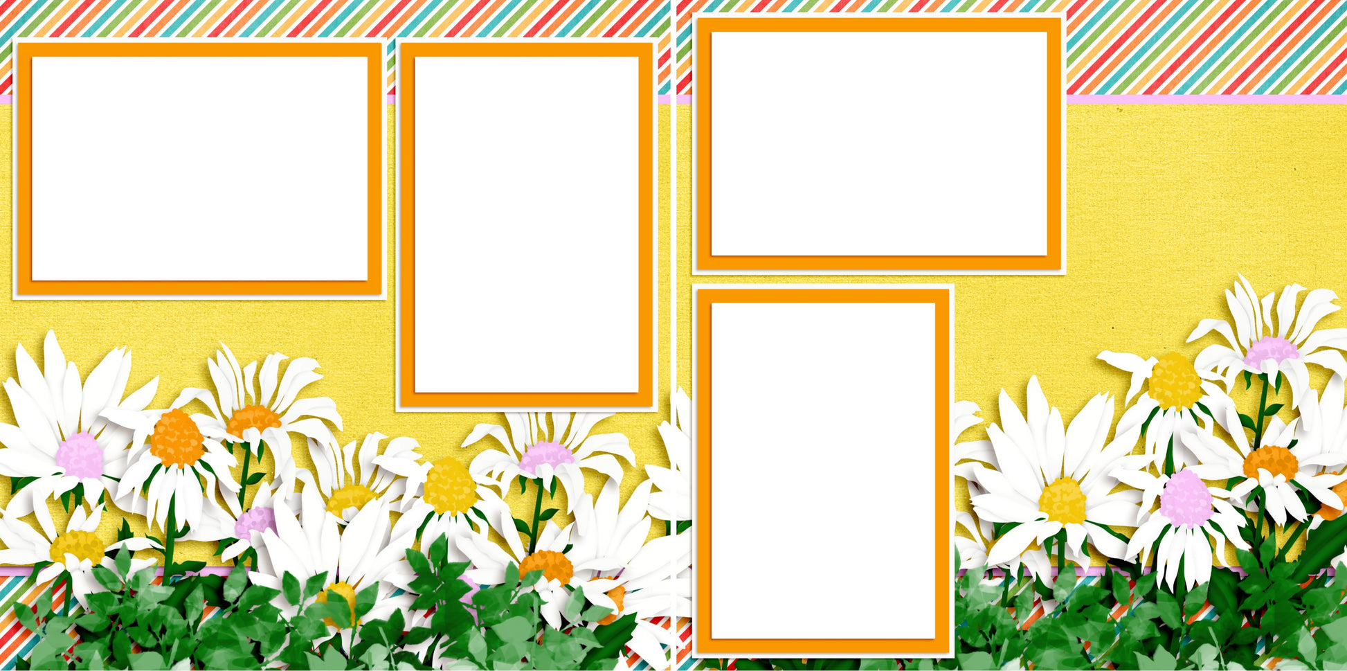 Daisies - Digital Scrapbook Pages - INSTANT DOWNLOAD - 2019 - EZscrapbooks Scrapbook Layouts Farm - Garden