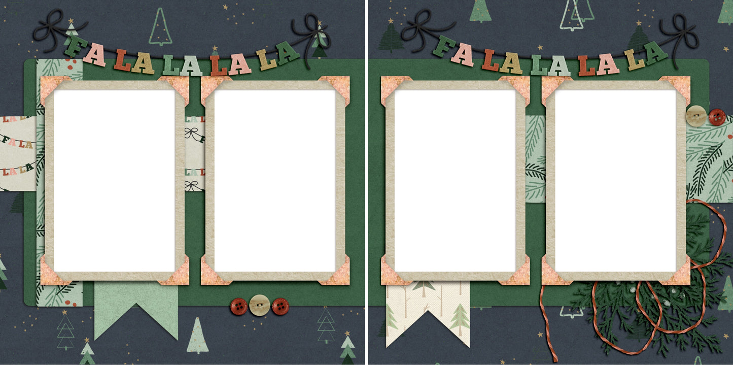 FaLaLa - Digital Scrapbook Pages - INSTANT DOWNLOAD - 2019 - EZscrapbooks Scrapbook Layouts Christmas