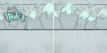 Hello Winter NPM - 3757 - EZscrapbooks Scrapbook Layouts Christmas, Winter