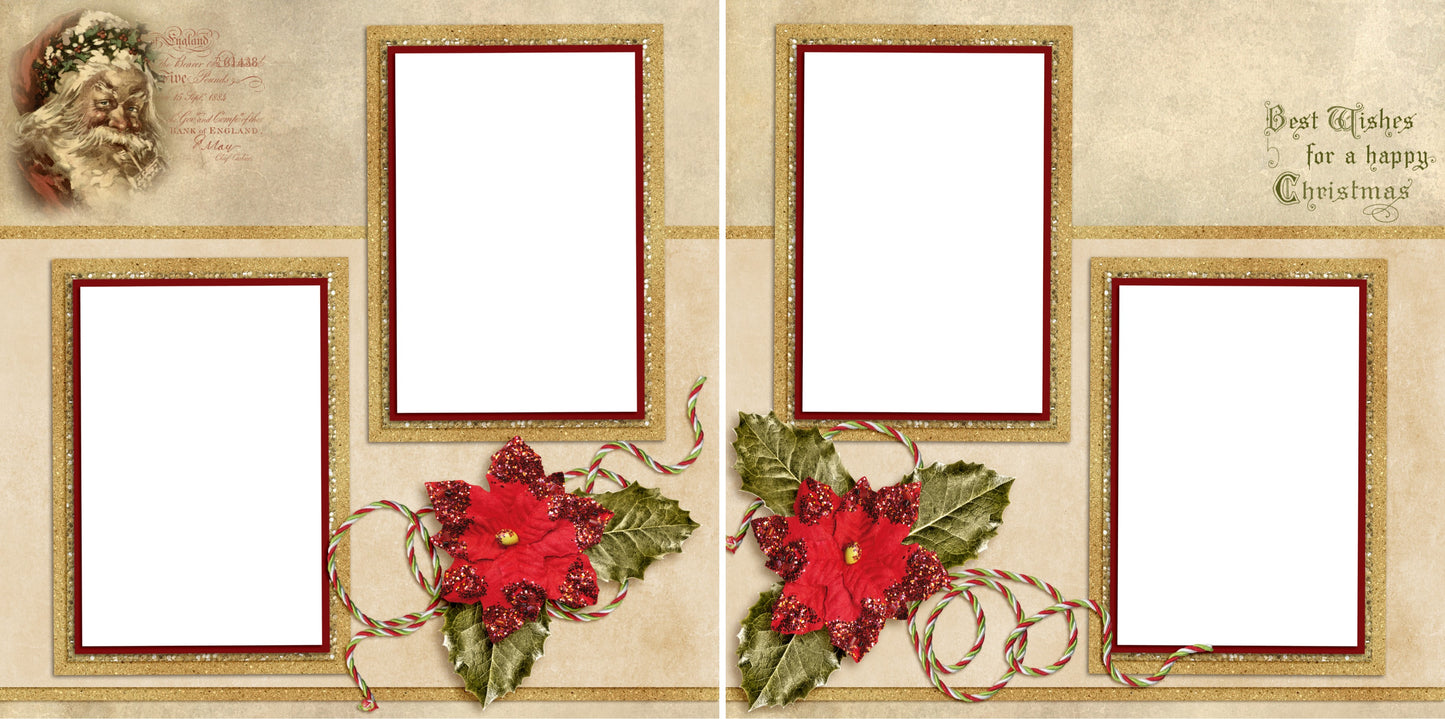 Happy Christmas - Digital Scrapbook Pages - INSTANT DOWNLOAD - EZscrapbooks Scrapbook Layouts Christmas