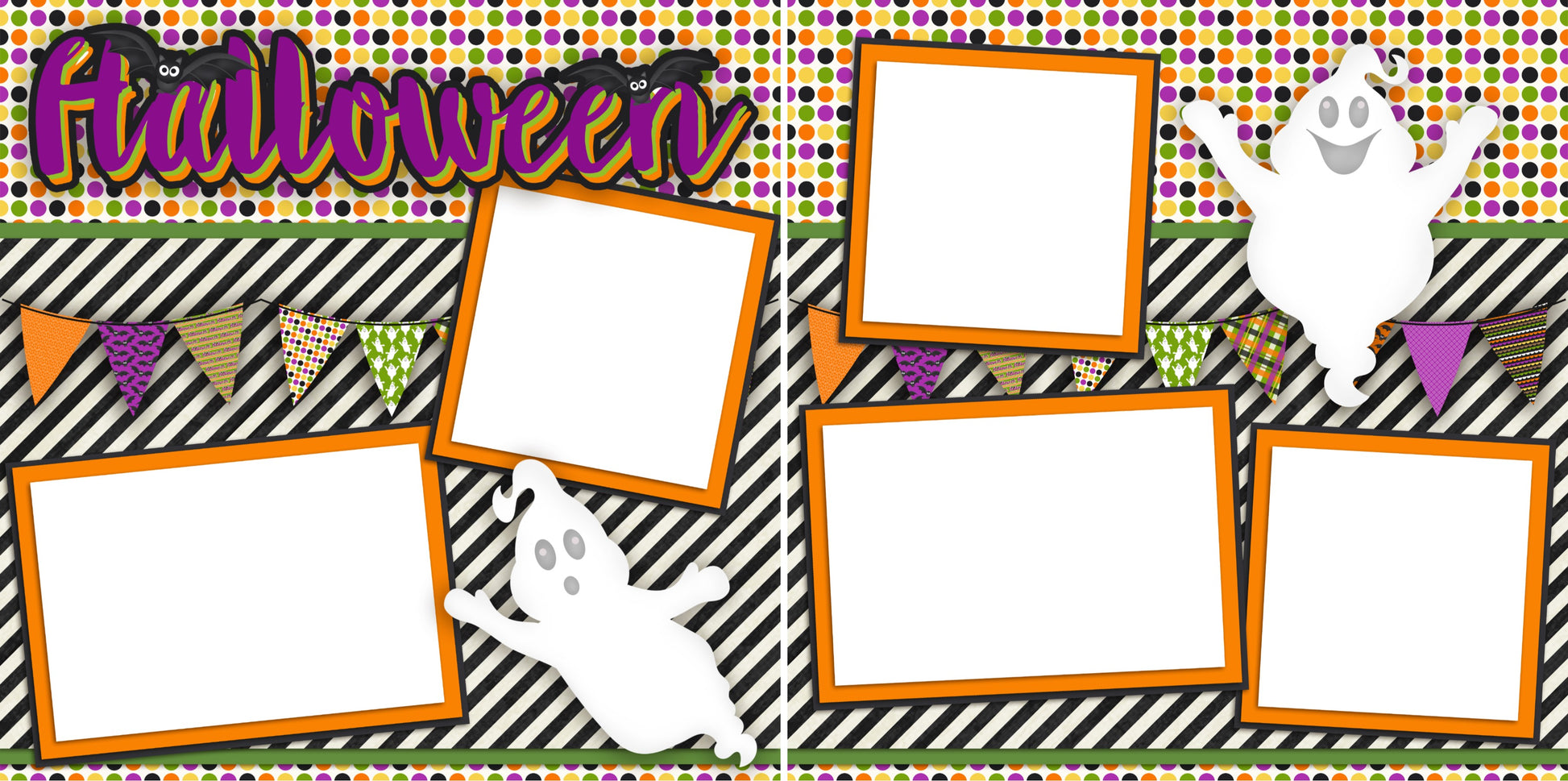 Halloween Ghosts - 2389 - EZscrapbooks Scrapbook Layouts Halloween