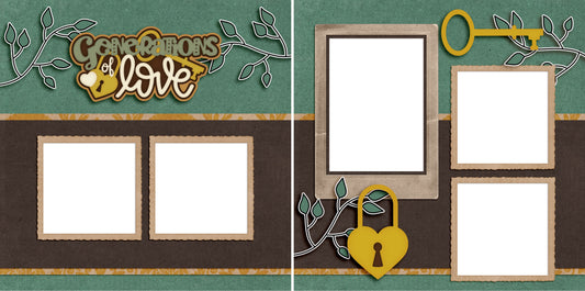 Generations of Love - Digital Scrapbook Pages - INSTANT DOWNLOAD - EZscrapbooks Scrapbook Layouts Family, Thanksgiving