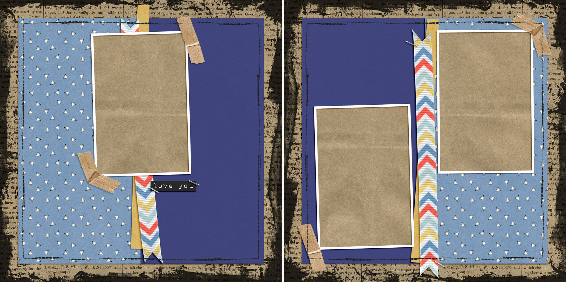 Love You - Blue - 5522 - EZscrapbooks Scrapbook Layouts Boys, love