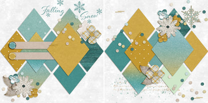 Falling Snow NPM - 4557 - EZscrapbooks Scrapbook Layouts Winter