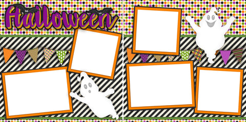 Halloween Ghosts - Digital Scrapbook Pages - INSTANT DOWNLOAD - EZscrapbooks Scrapbook Layouts Halloween