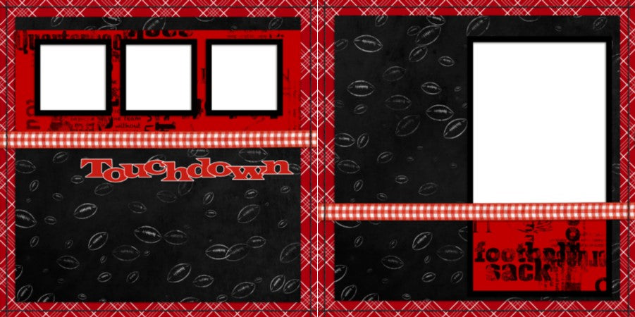 Football - Digital Scrapbook Pages - INSTANT DOWNLOAD - EZscrapbooks Scrapbook Layouts Sports