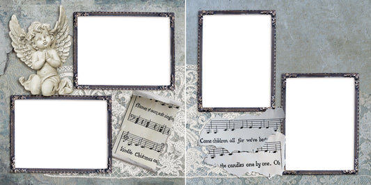Angel of Music - Digital Scrapbook Pages - INSTANT DOWNLOAD - EZscrapbooks Scrapbook Layouts angel, holiday, music, snow, winter