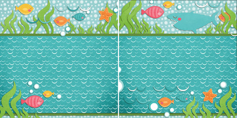 Little Fishies NPM - 2327 - EZscrapbooks Scrapbook Layouts Beach - Tropical, Swimming - Pool