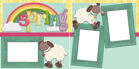Spring Lambs - Digital Scrapbook Pages - INSTANT DOWNLOAD - EZscrapbooks Scrapbook Layouts Spring, Spring - Easter, sweet