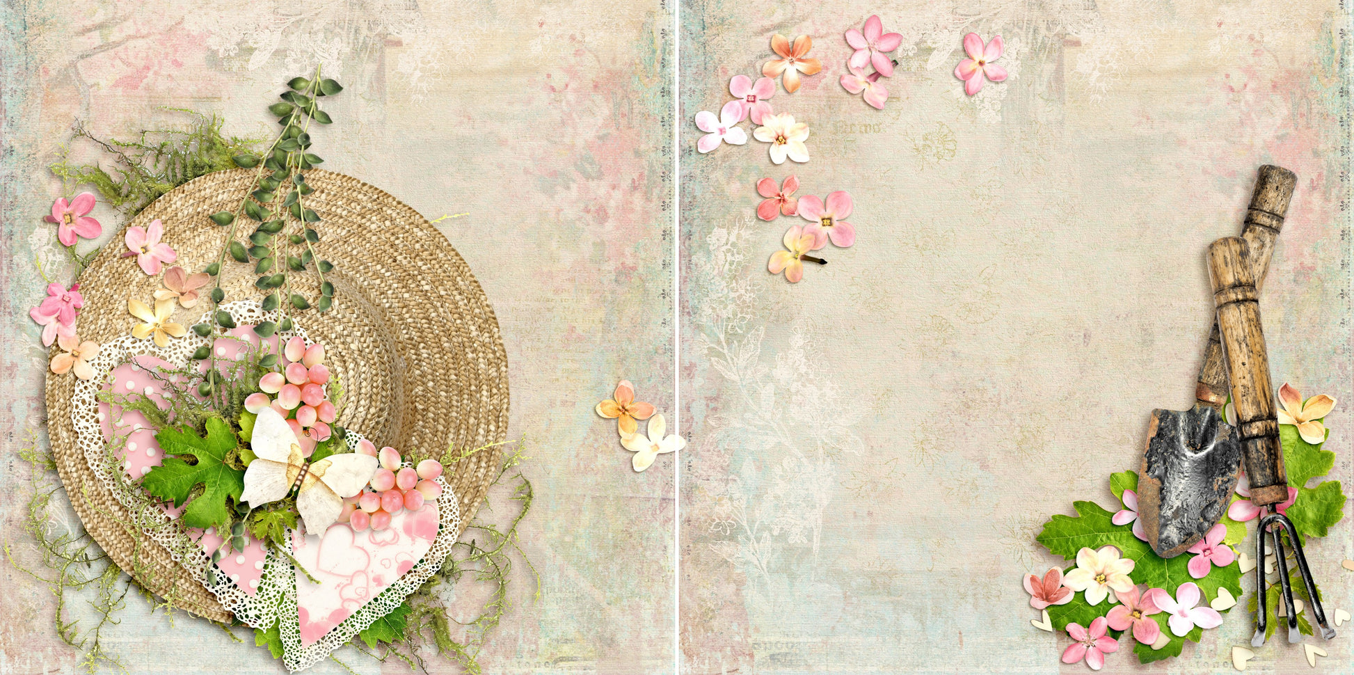 Garden Beauty NPM - 5497 - EZscrapbooks Scrapbook Layouts Farm - Garden, Spring