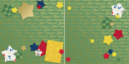 Merry Christmas Stars NPM - 5177 - EZscrapbooks Scrapbook Layouts Christmas