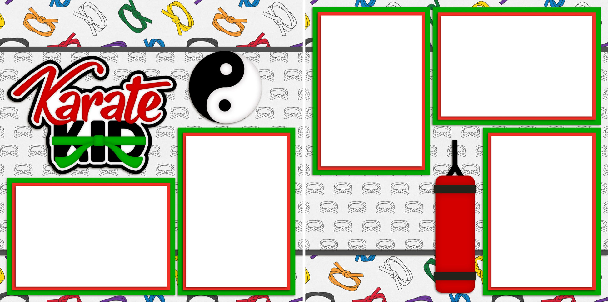 Karate Kid - Digital Scrapbook Pages - INSTANT DOWNLOAD - EZscrapbooks Scrapbook Layouts Sports