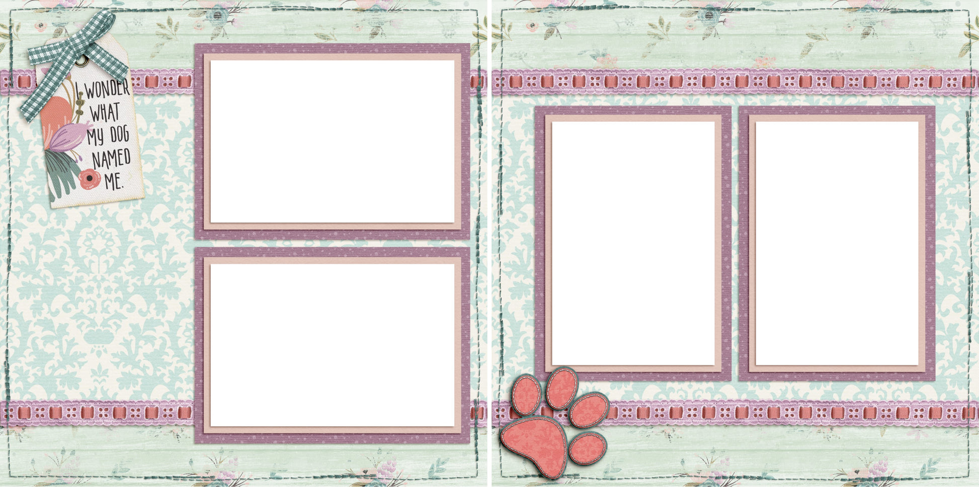 My Dog Named Me - Pink - Digital Scrapbook Pages - INSTANT DOWNLOAD - 2019 - EZscrapbooks Scrapbook Layouts dogs, Pets