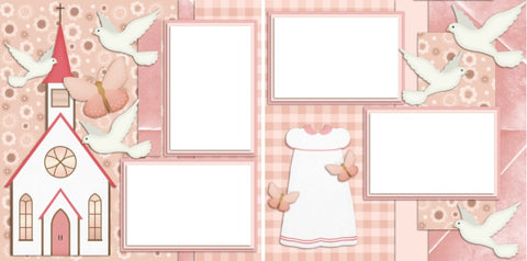 Baptism Girl - Digital Scrapbook Pages - INSTANT DOWNLOAD - EZscrapbooks Scrapbook Layouts Baby - Toddler, Faith - Religious, Girls