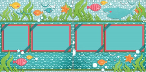 Little Fishies - 2326 - EZscrapbooks Scrapbook Layouts Beach - Tropical, Swimming - Pool
