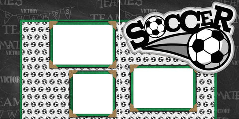 Soccer - Digital Scrapbook Pages - INSTANT DOWNLOAD - EZscrapbooks Scrapbook Layouts Sports