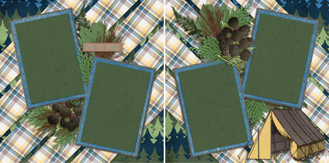 Into The Woods - 2080 - EZscrapbooks Scrapbook Layouts Camping - Hiking