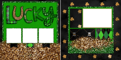 Lucky Glitter - Digital Scrapbook Pages - INSTANT DOWNLOAD