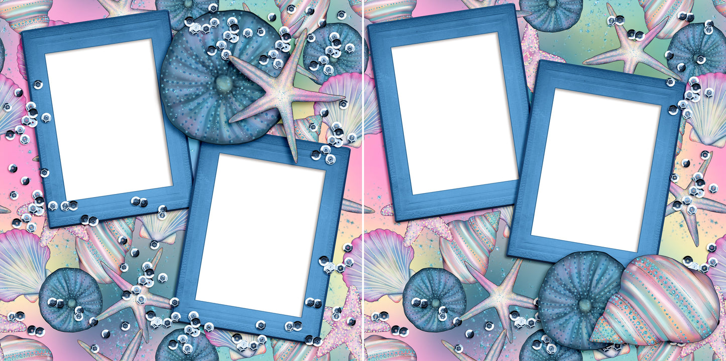 Magical Ocean EZ Quick Pages -  Digital Bundle - 10 Digital Scrapbook Pages - INSTANT DOWNLOAD